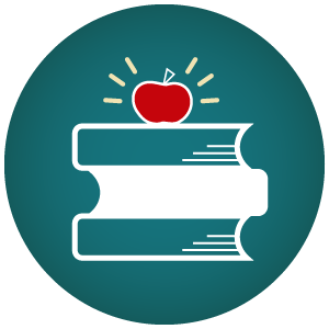 Icon of a stack of books which is also a link to register for Book Club